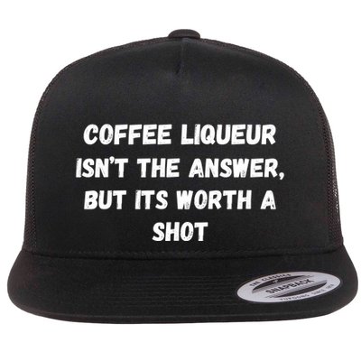Coffee Liqueur IsnT The Answer But Its Worth A Shot Gift Flatbill Hat