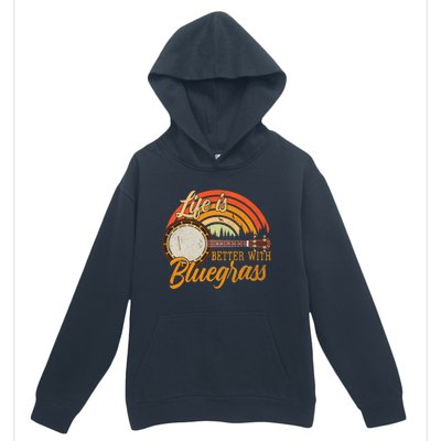 Cute Life Is Better With Bluegrass Cool Gift Funny Music Lover Gift Urban Pullover Hoodie