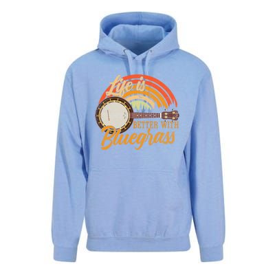 Cute Life Is Better With Bluegrass Cool Gift Funny Music Lover Gift Unisex Surf Hoodie