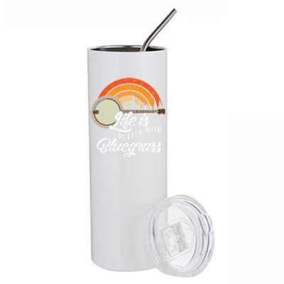 Cute Life Is Better With Bluegrass Funny Music Lover Gift Stainless Steel Tumbler