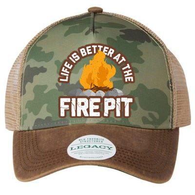 Campfire Life Is Better At The Firepit Camping Campsite Fire Legacy Tie Dye Trucker Hat