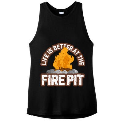 Campfire Life Is Better At The Firepit Camping Campsite Fire Ladies PosiCharge Tri-Blend Wicking Tank