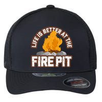 Campfire Life Is Better At The Firepit Camping Campsite Fire Flexfit Unipanel Trucker Cap