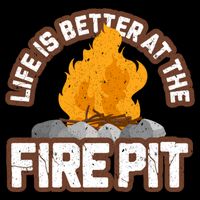 Campfire Life Is Better At The Firepit Camping Campsite Fire Flexfit Unipanel Trucker Cap