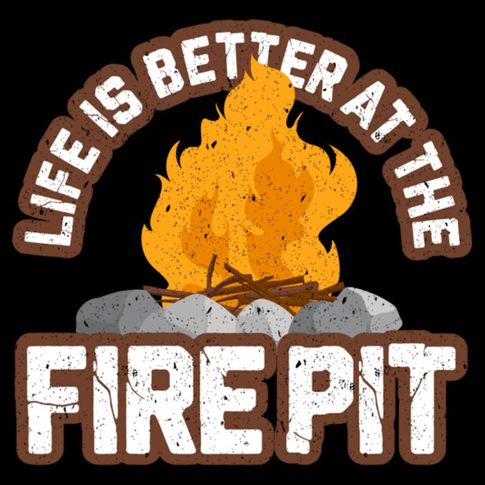 Campfire Life Is Better At The Firepit Camping Campsite Fire Flexfit Unipanel Trucker Cap