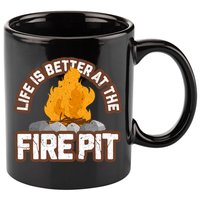 Campfire Life Is Better At The Firepit Camping Campsite Fire 11oz C Handle Ceramic Mug