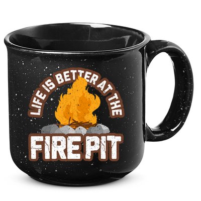 Campfire Life Is Better At The Firepit Camping Campsite Fire 15oz Campfire Ceramic Mug