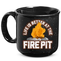 Campfire Life Is Better At The Firepit Camping Campsite Fire 15oz Campfire Ceramic Mug