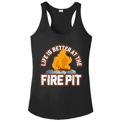 Campfire Life Is Better At The Firepit Camping Campsite Fire Ladies PosiCharge Competitor Racerback Tank