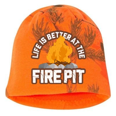 Campfire Life Is Better At The Firepit Camping Campsite Fire Kati - Camo Knit Beanie