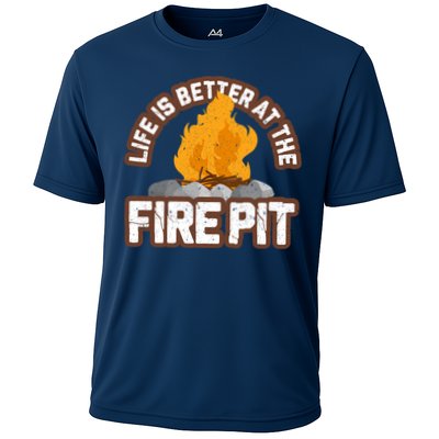 Campfire Life Is Better At The Firepit Camping Campsite Fire Performance Shirt