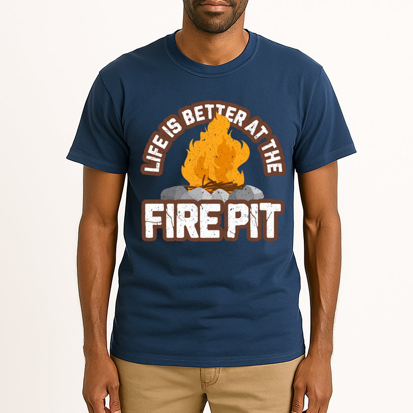 Campfire Life Is Better At The Firepit Camping Campsite Fire Tall T-Shirt