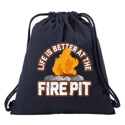 Campfire Life Is Better At The Firepit Camping Campsite Fire Drawstring Bag