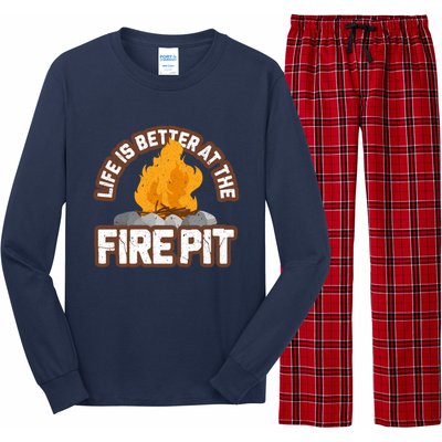 Campfire Life Is Better At The Firepit Camping Campsite Fire Long Sleeve Pajama Set