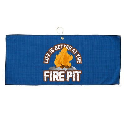 Campfire Life Is Better At The Firepit Camping Campsite Fire Large Microfiber Waffle Golf Towel