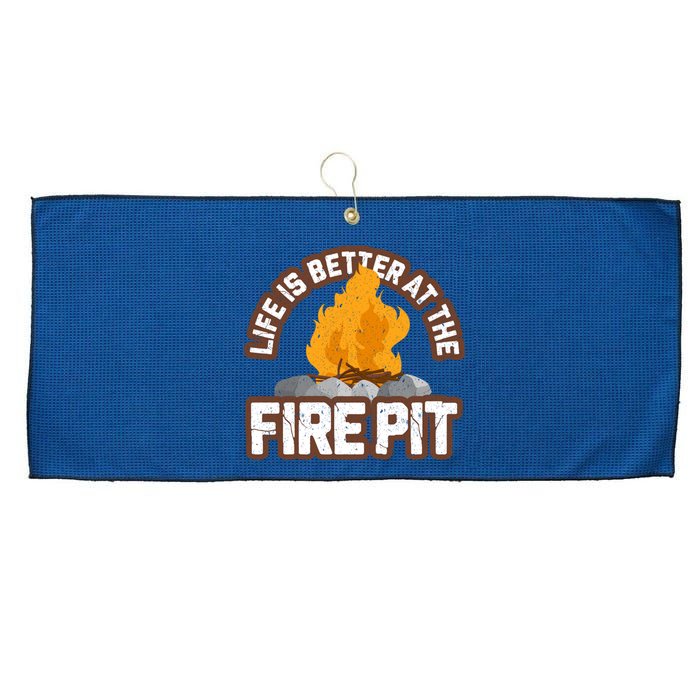Campfire Life Is Better At The Firepit Camping Campsite Fire Large Microfiber Waffle Golf Towel