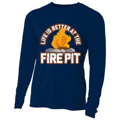 Campfire Life Is Better At The Firepit Camping Campsite Fire Cooling Performance Long Sleeve Crew
