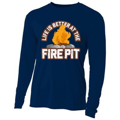 Campfire Life Is Better At The Firepit Camping Campsite Fire Cooling Performance Long Sleeve Crew