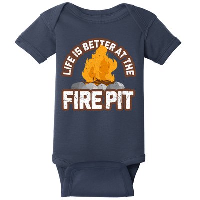 Campfire Life Is Better At The Firepit Camping Campsite Fire Baby Bodysuit