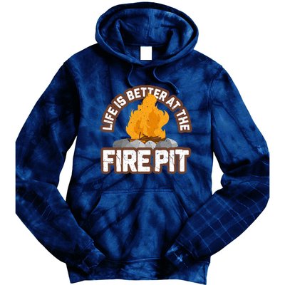 Campfire Life Is Better At The Firepit Camping Campsite Fire Tie Dye Hoodie