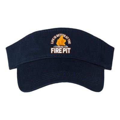 Campfire Life Is Better At The Firepit Camping Campsite Fire Valucap Bio-Washed Visor