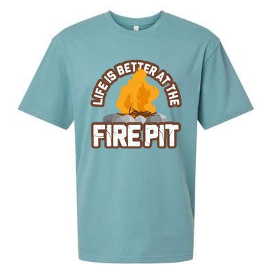 Campfire Life Is Better At The Firepit Camping Campsite Fire Sueded Cloud Jersey T-Shirt