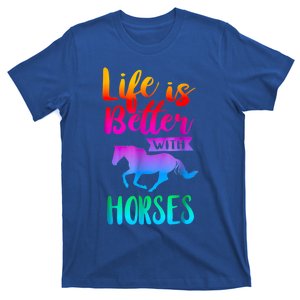 Cute Life Is Better With Horses Horseback Riding Gift T-Shirt