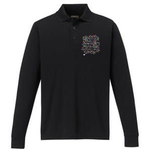 Christmas Lights IM Fine Everything Is Fine Ugly Christmas Performance Long Sleeve Polo