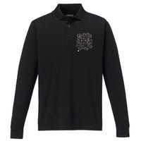 Christmas Lights IM Fine Everything Is Fine Ugly Christmas Performance Long Sleeve Polo