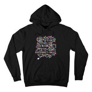 Christmas Lights IM Fine Everything Is Fine Ugly Christmas Hoodie