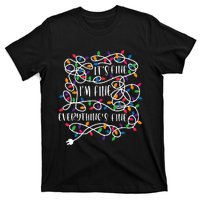 Christmas Lights IM Fine Everything Is Fine Ugly Christmas T-Shirt