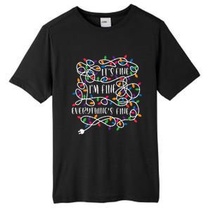 Christmas Lights IM Fine Everything Is Fine Ugly Christmas Tall Fusion ChromaSoft Performance T-Shirt