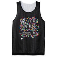 Christmas Lights IM Fine Everything Is Fine Ugly Christmas Mesh Reversible Basketball Jersey Tank