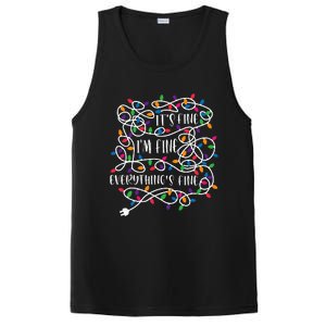 Christmas Lights IM Fine Everything Is Fine Ugly Christmas PosiCharge Competitor Tank