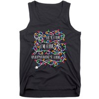 Christmas Lights IM Fine Everything Is Fine Ugly Christmas Tank Top