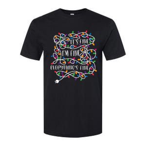 Christmas Lights IM Fine Everything Is Fine Ugly Christmas Softstyle CVC T-Shirt