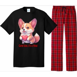 Corgi Love It's A Thing Red Love Heart Dog Valentines Day Gift Pajama Set