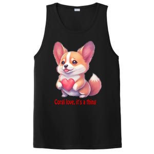 Corgi Love It's A Thing Red Love Heart Dog Valentines Day Gift PosiCharge Competitor Tank