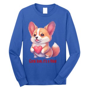 Corgi Love It's A Thing Red Love Heart Dog Valentines Day Gift Long Sleeve Shirt