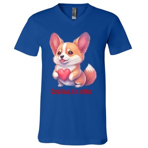 Corgi Love It's A Thing Red Love Heart Dog Valentines Day Gift V-Neck T-Shirt