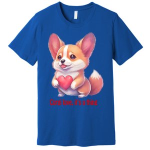 Corgi Love It's A Thing Red Love Heart Dog Valentines Day Gift Premium T-Shirt