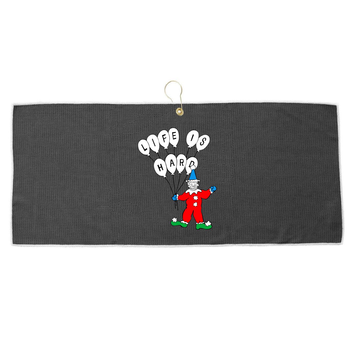 Clown Life Is Hard Large Microfiber Waffle Golf Towel