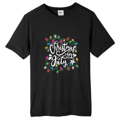 Christmas Lights In July Funny Summer Xmas Gift Tall Fusion ChromaSoft Performance T-Shirt