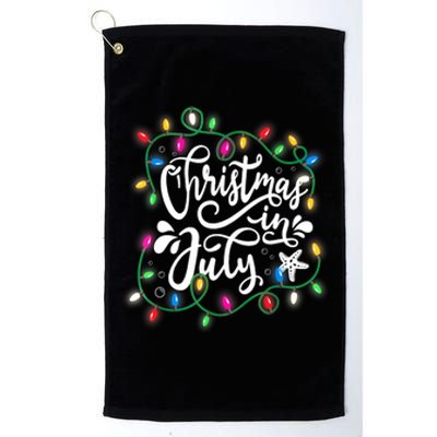 Christmas Lights In July Funny Summer Xmas Gift Platinum Collection Golf Towel