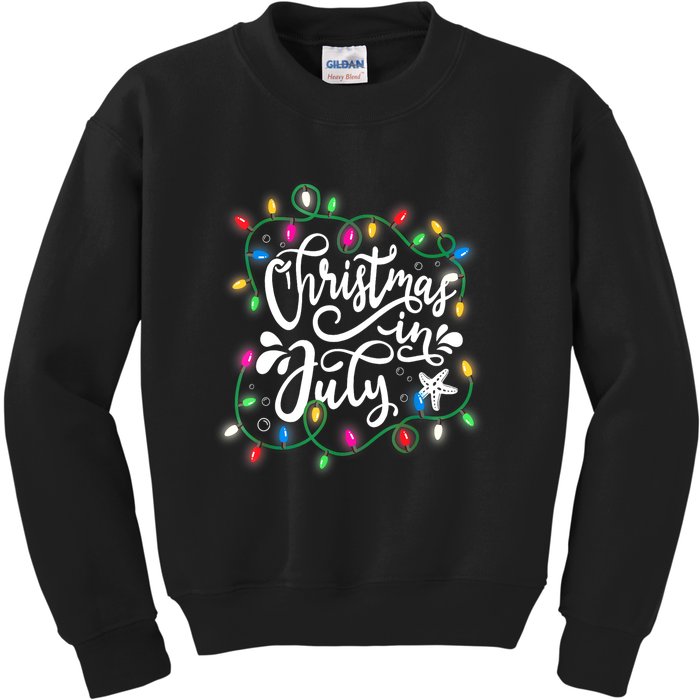 Christmas Lights In July Funny Summer Xmas Gift Kids Sweatshirt