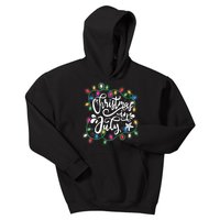 Christmas Lights In July Funny Summer Xmas Gift Kids Hoodie