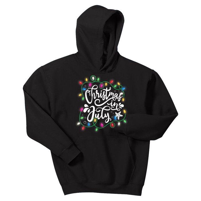 Christmas Lights In July Funny Summer Xmas Gift Kids Hoodie