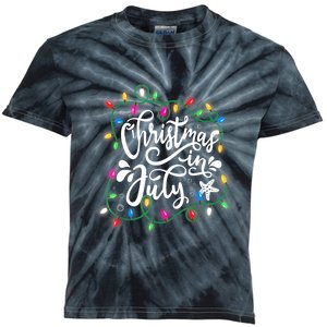 Christmas Lights In July Funny Summer Xmas Gift Kids Tie-Dye T-Shirt