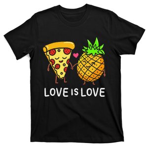 Cute Love Is Love Pineapple Pizza Forbidden Hawaiian T-Shirt