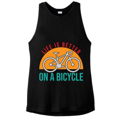 Cycling Life Is Better On A Bicycle Gift Ladies PosiCharge Tri-Blend Wicking Tank